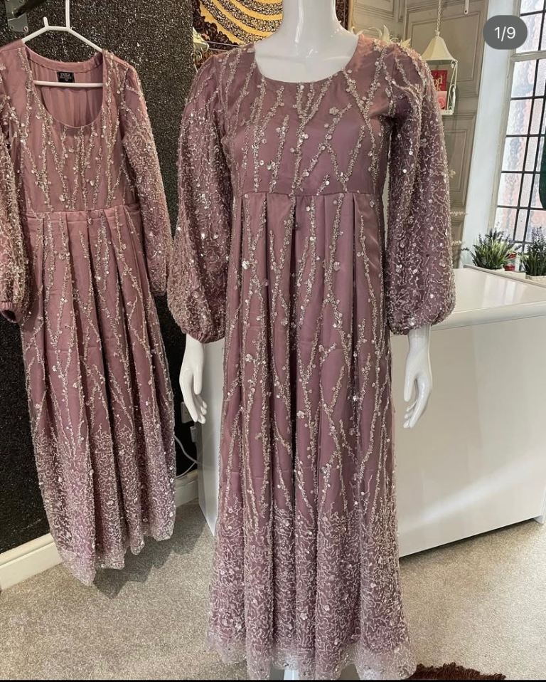 Beautiful purple embroidered maxi dress