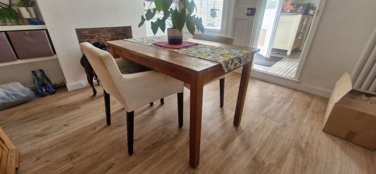 Solid Oak block dining table 74cm x 119cm