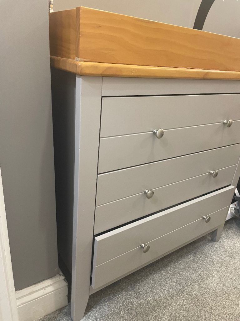 2 piece nursery furniture , wardrobe and chest of drawers 