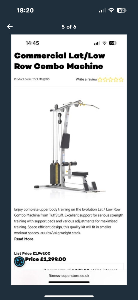 Tuff Stuff Lat pull down machine