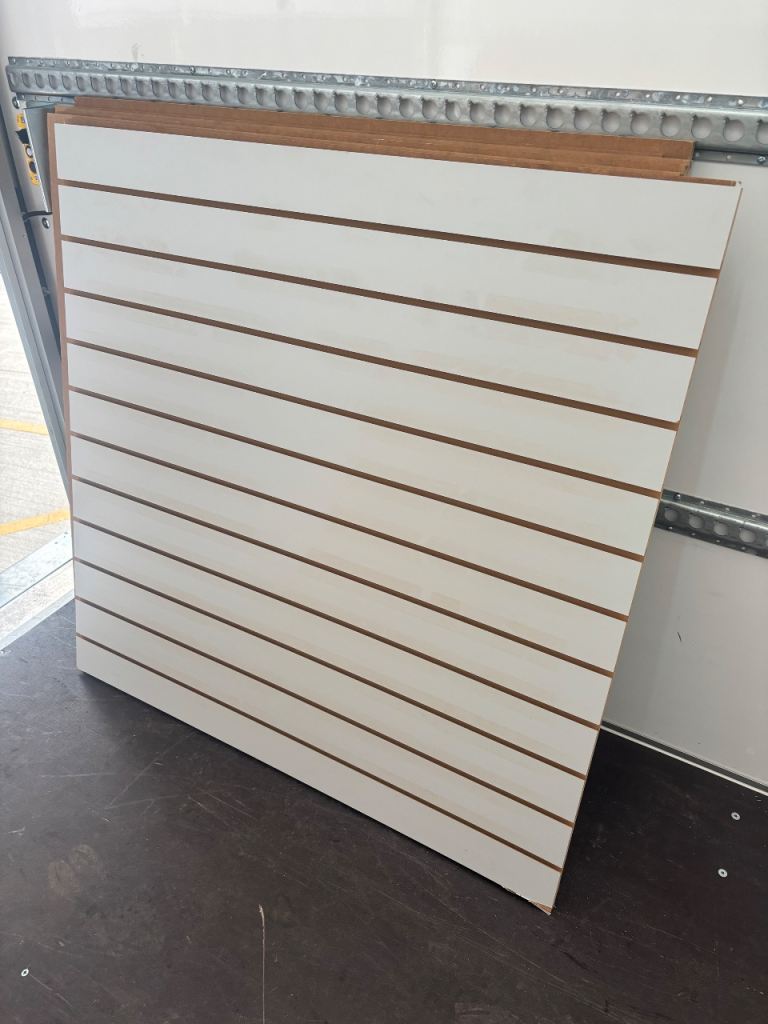 Commercial Slatwall Display Panels with Aluminium Inserts – Shop Fittings