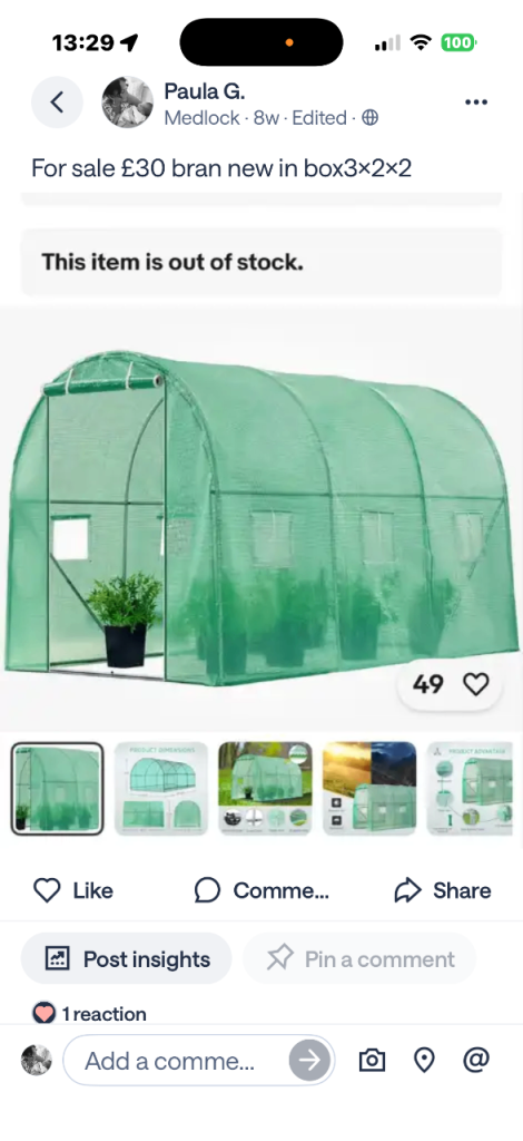 New 3x2x2m Greenhouse Polytunnel – Still Boxed