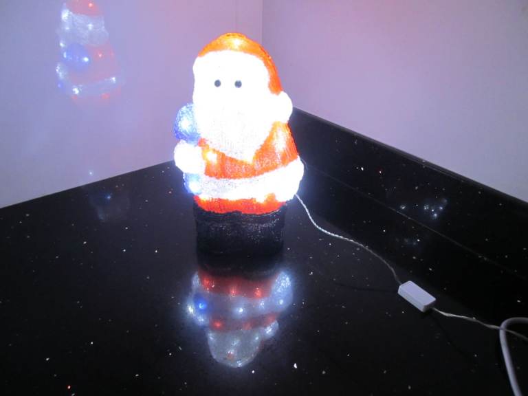 ACRYLIC ILLUMINATED FATHER CHRISTMAS WITH BOX