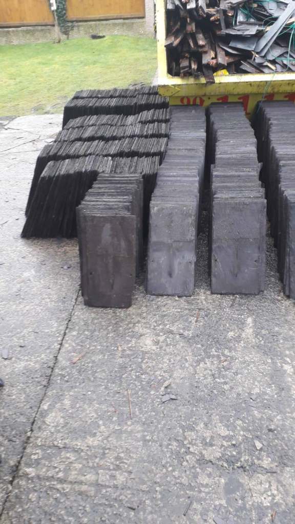 Bangor Blue Slates chimney pot's granite step roof ridge floor tiles 