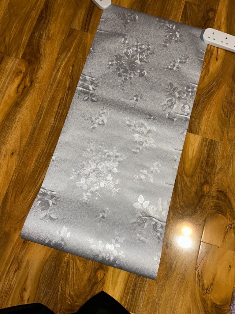 Grey Floral Wallpaper 3D Rose Flower Patterned PVC Self Adhesive Wallpaper Living Room Wallpaper