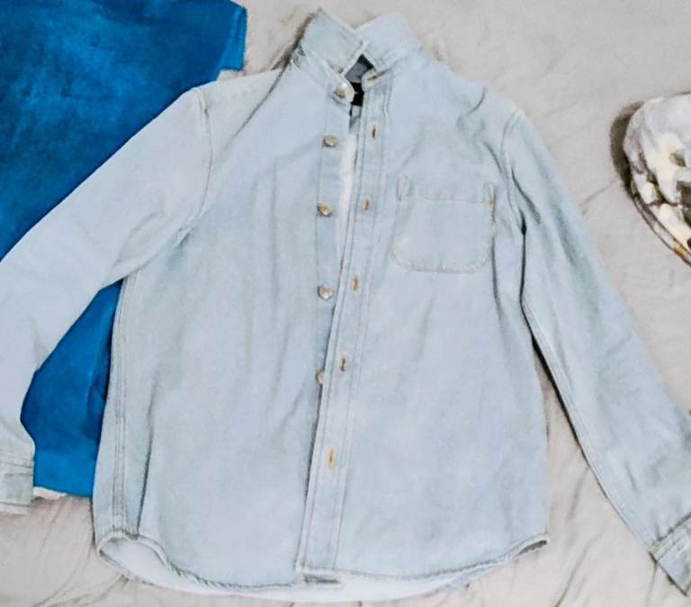 Mens River island Jean Jacket Baby Blue (Small Size)