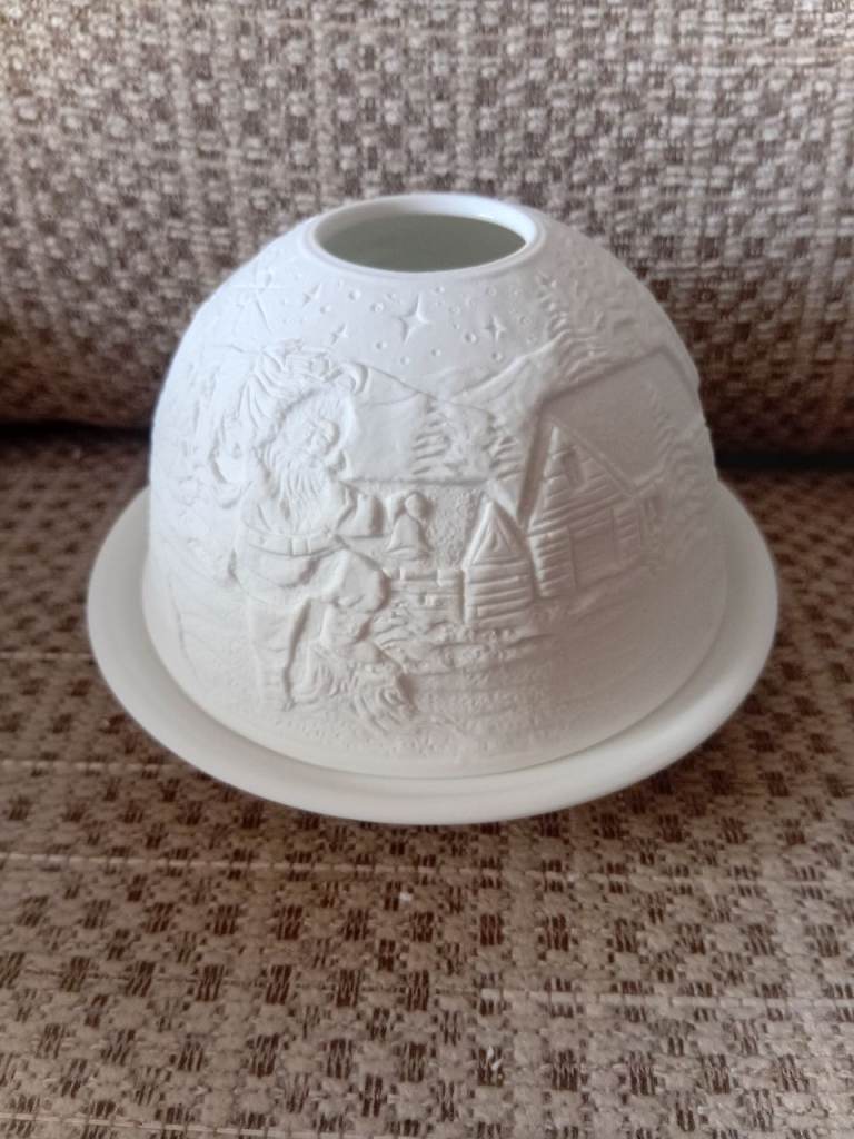 Nordic Lights Bone Porcelain Christmas Candle Holder 
