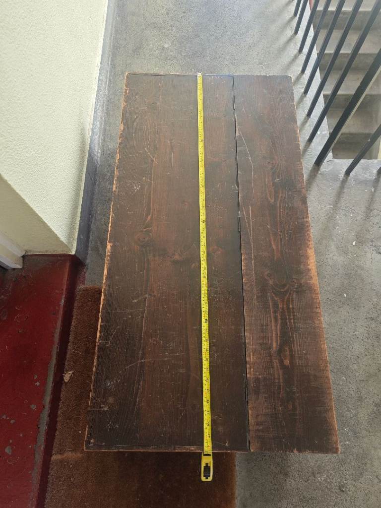 Wooden storage/ coffee table on wheels 