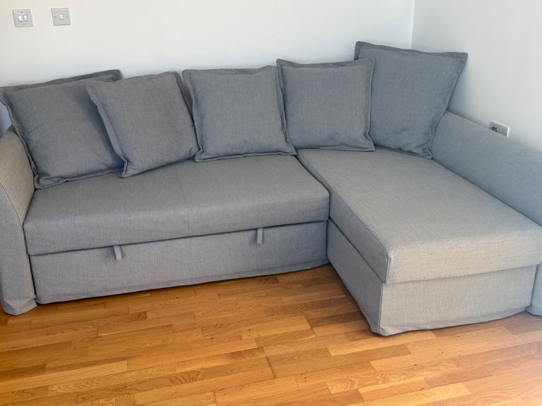 IKEA HOLMSUND Corner Sofa-bed Light Grey with Storage
