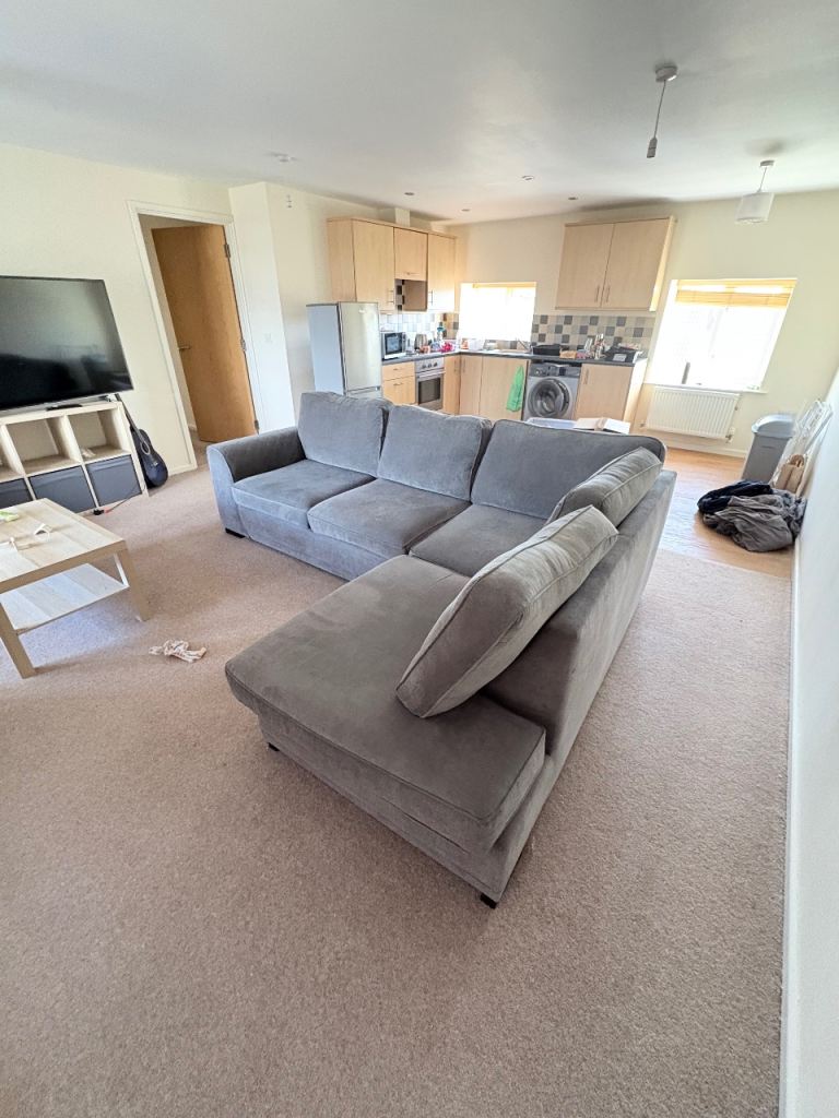 DFS Okra Large Grey Corner Sofa – Good Condition