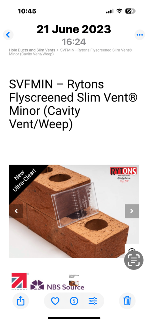 Brickwork Air/Weep vents