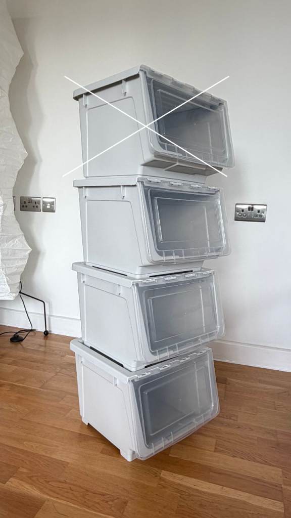 34L Collapsible Storage Box with Lid – Set of 3