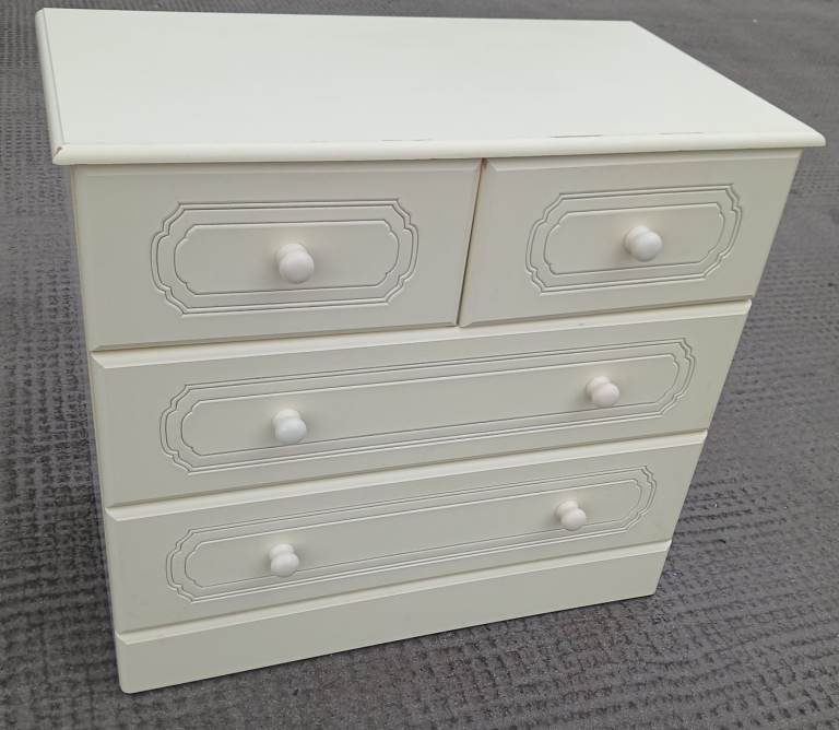 Heavy cream chest of drawers