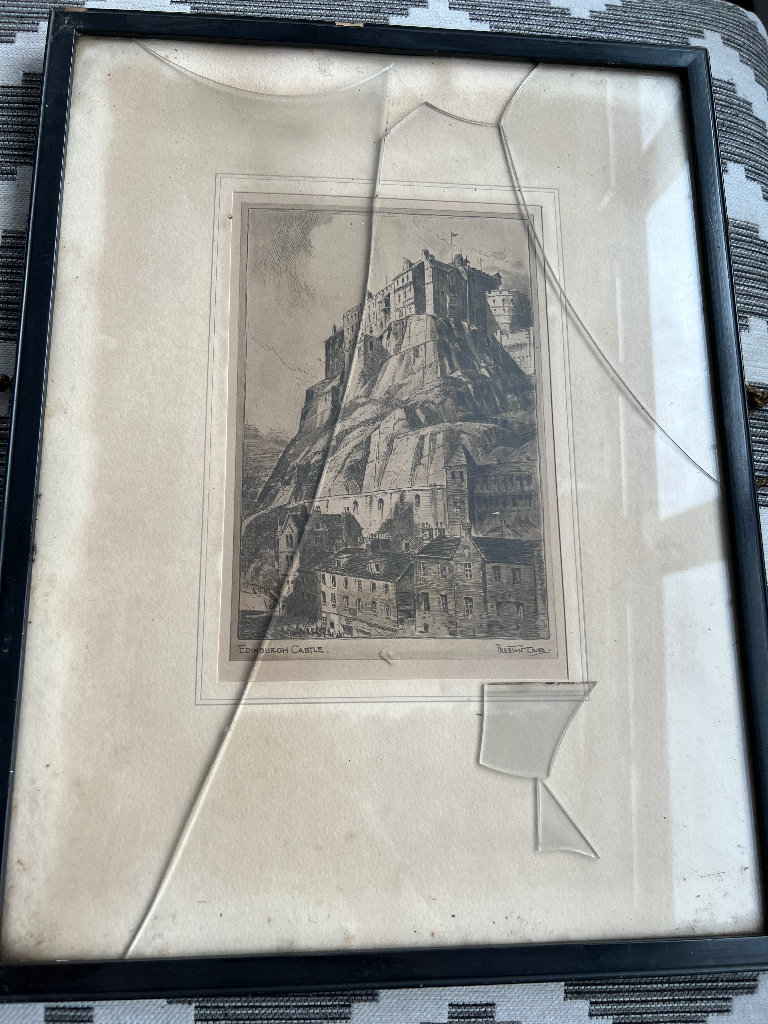  VINTAGE PRINT OF EDINBURGH CASTLE