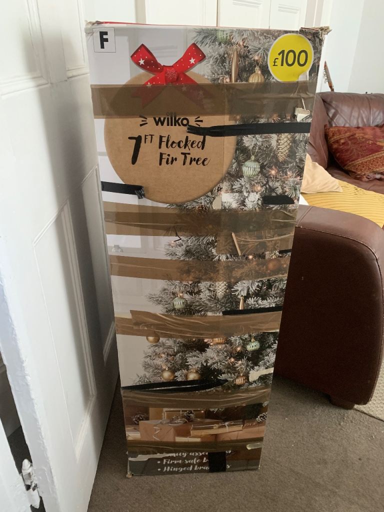 Free 7ft frosted Christmas tree