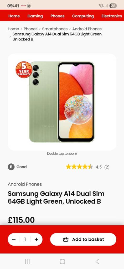 Samsung galaxy A14