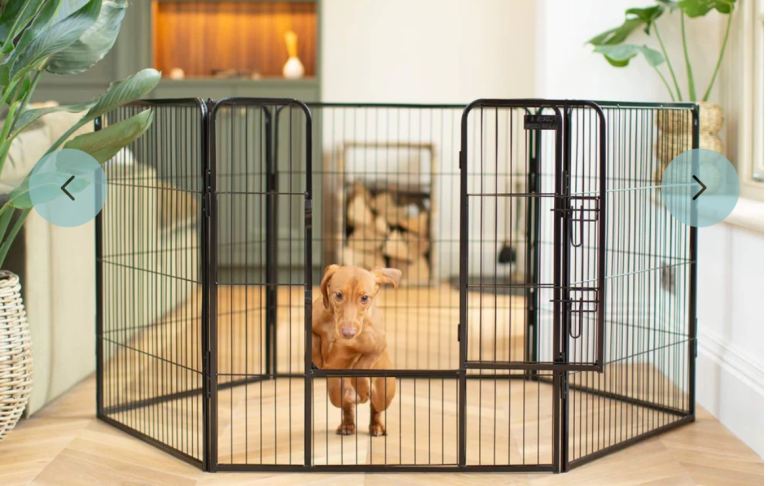 Puppy Play Pen & Crate Extension in Black 