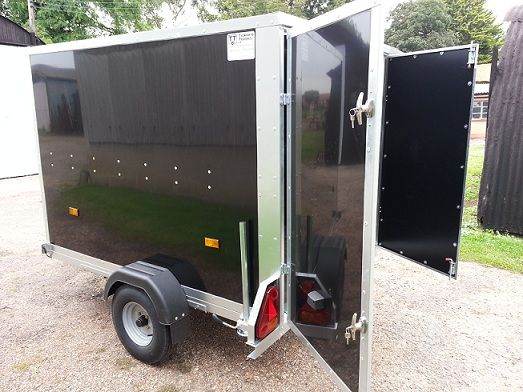 TICKNERS Box Trailer 7' x 5' x 5' Single Axle in Black or White