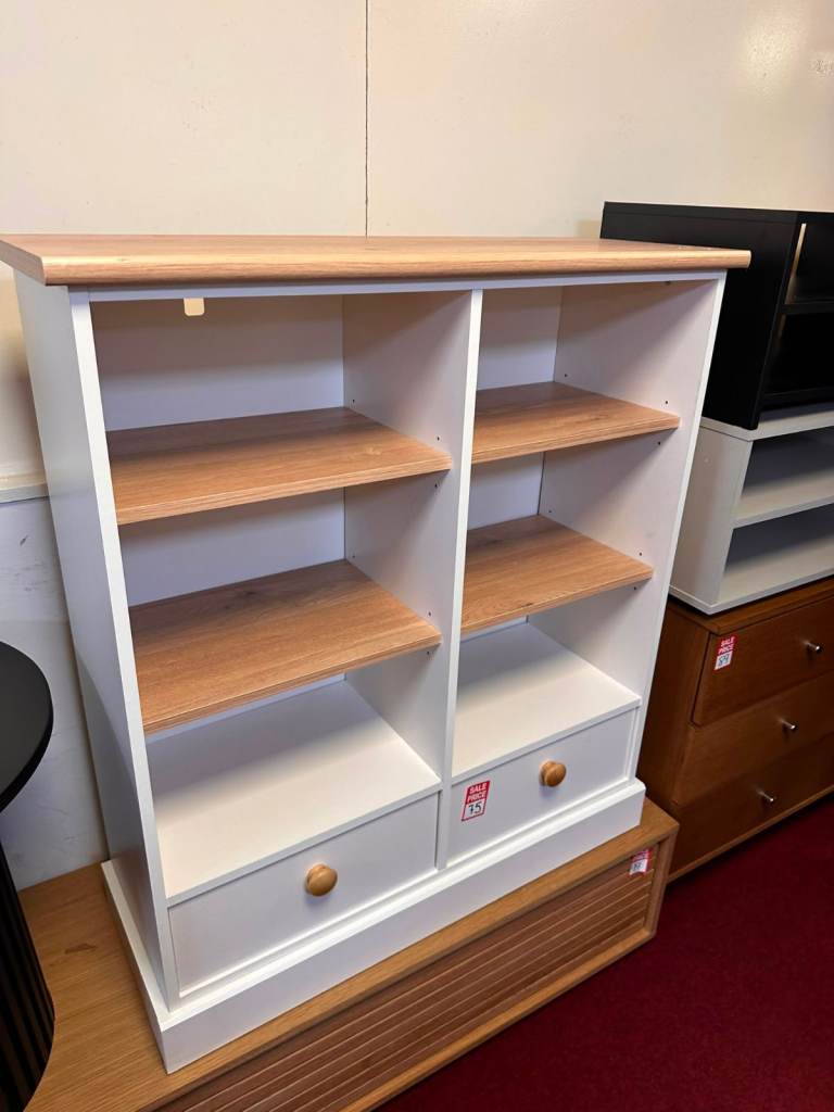 Winchester 2 Drawer Shelving Unit - Cream