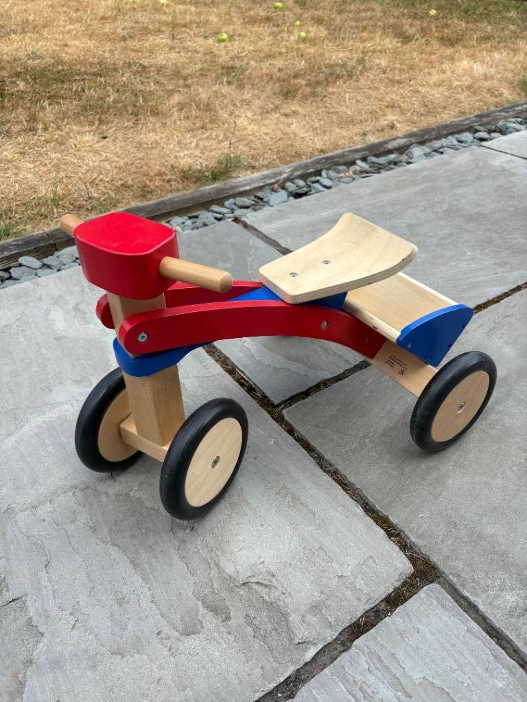 John Lewis Wooden Kids Tricycle - Red, Blue & Natural Wood