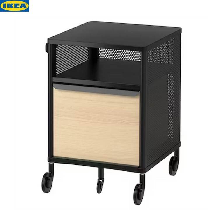 Black IKEA Bekant Storage unit Pedestal Castors BRAND NEW