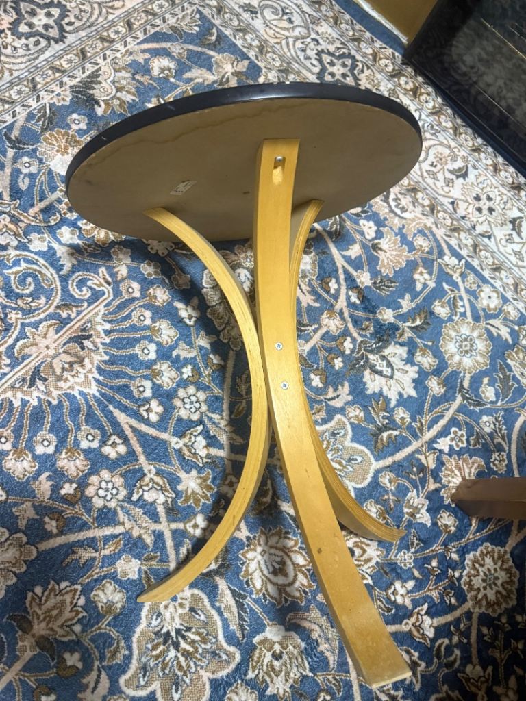 Wooden  Ikea Fornbro- Black Round Coffee Table