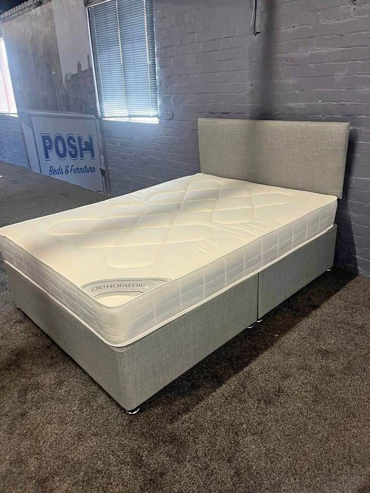 BARGAIN BED ~ Divan 4FT Small Double Bed Base With Mattress & Optional Drawers ~ ASAP DELIVERY
