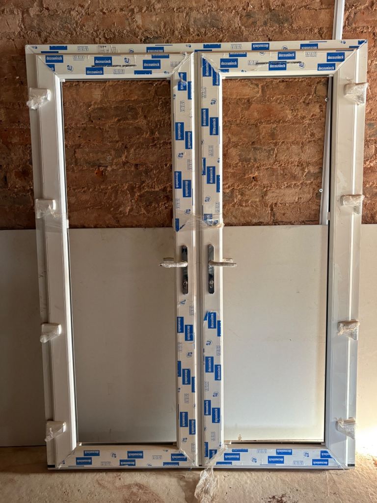 White UPVC French Doors & Frame BRAND NEW 
