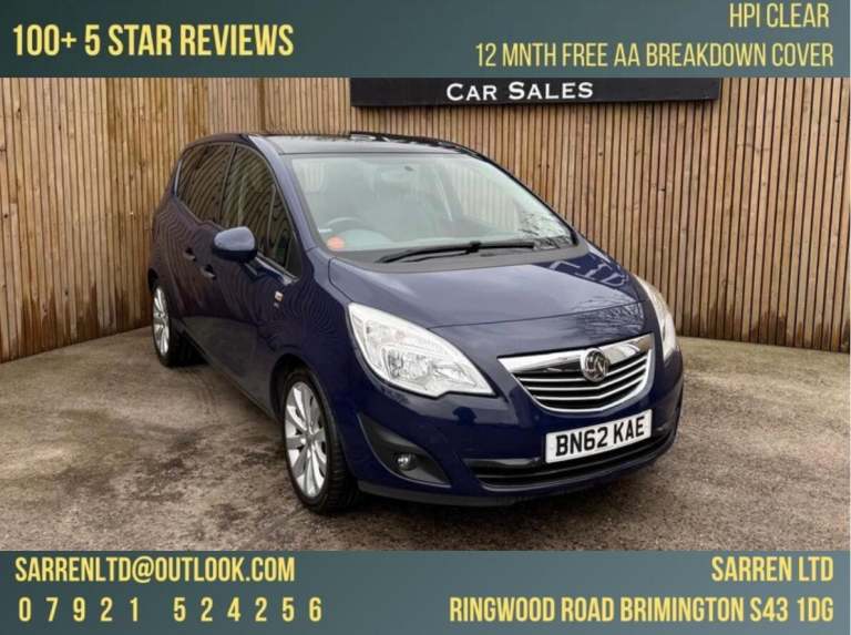 2012 Vauxhall Meriva 1.4 16V SE Euro 5 5dr MPV Petrol Manual