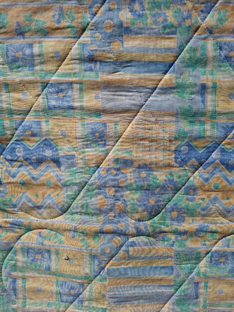 Metal double bed with mattress 