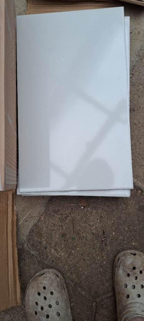  White Ceramic Tiles 250 x 415 mm - Box of 9