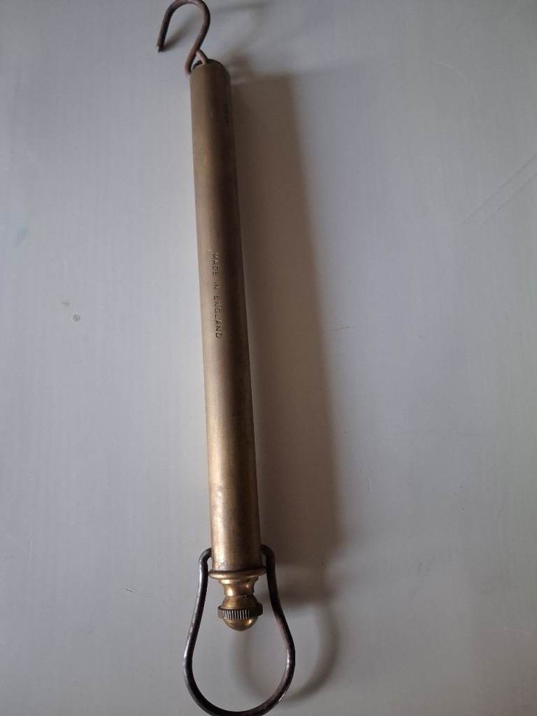 Vintage Brass Spring loaded fishing scales - Good Condition