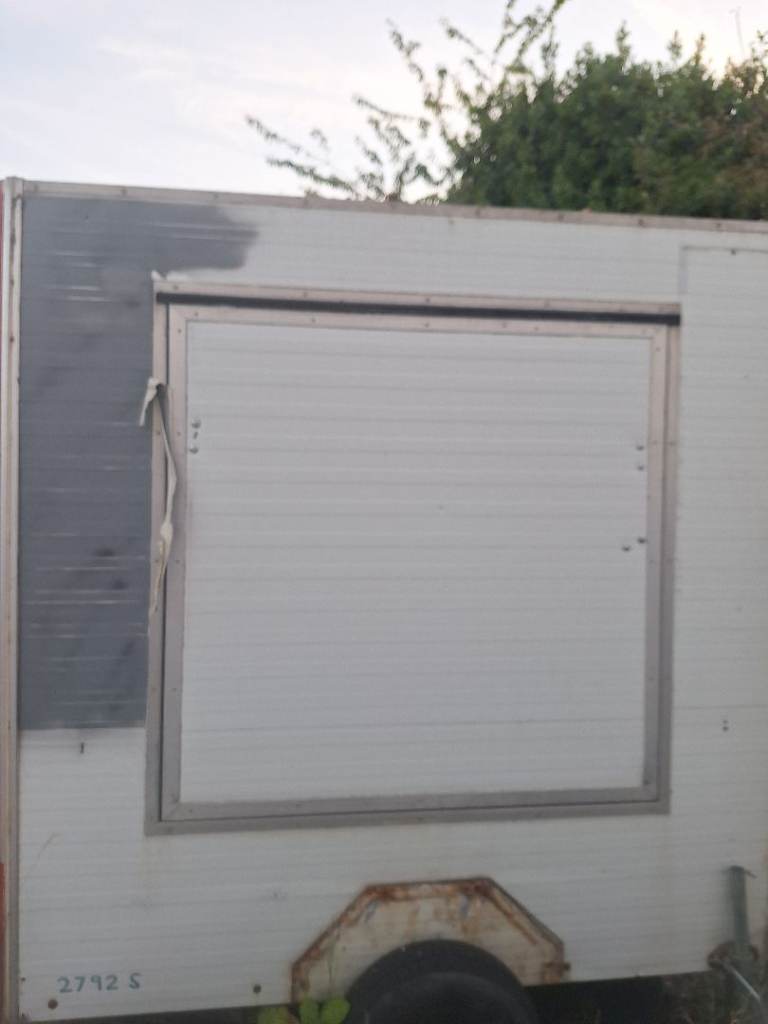 Catering Trailer Interior with Griddle and Fryer, Fair Condition