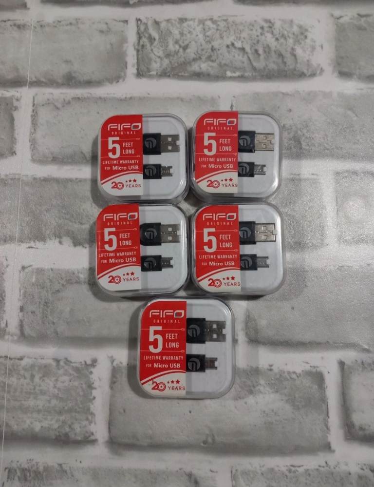 5 fifo micro USB chargers black 