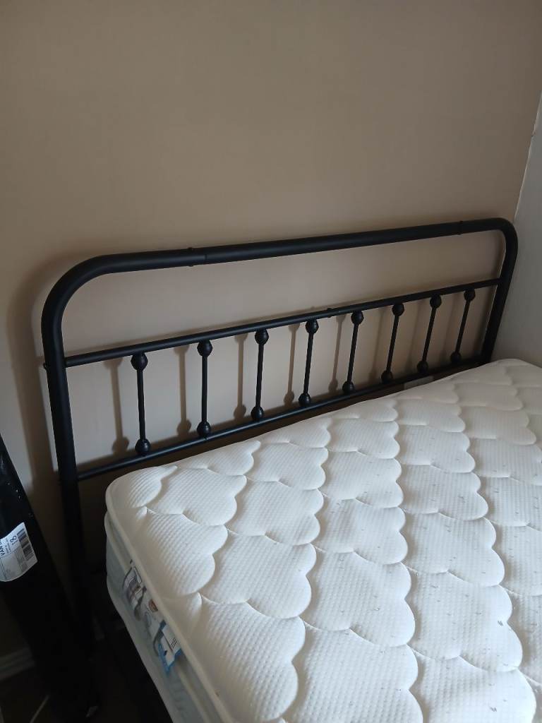 Black king-size bed frame