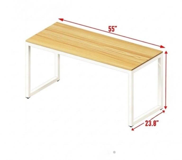 Solid Desk. Light Oak and White