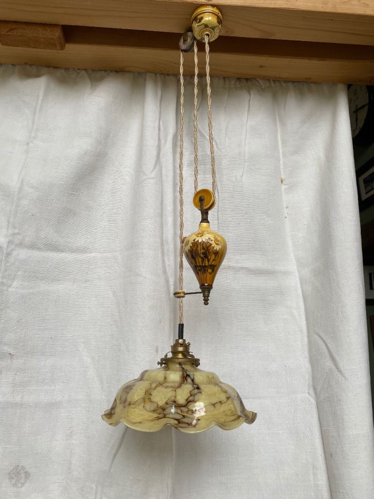 Antique french rise and fall light