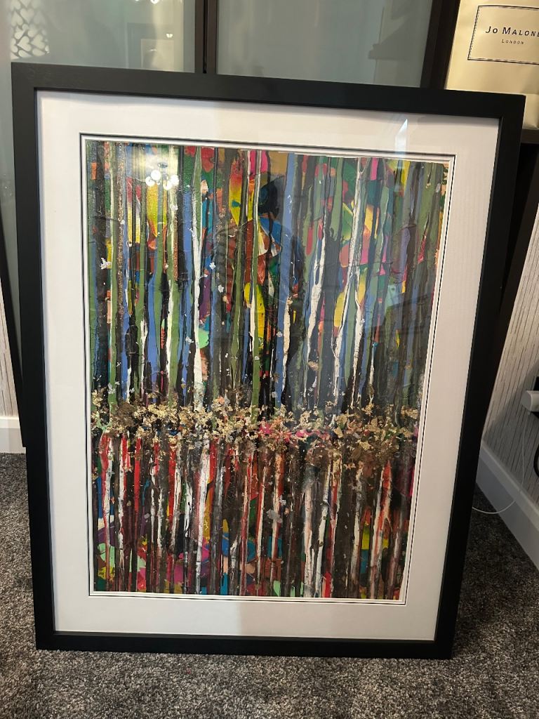  two original framed and glazed abstract art pieces 
