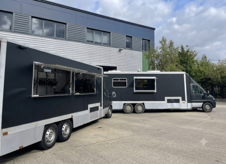 Mobile Catering Truck, Black, Well-Maintained