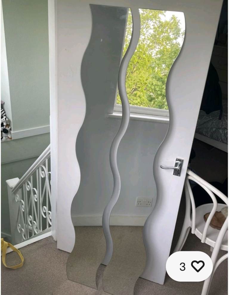 IKEA Kraab Vintage Wavy Mirrors x2 (Discontinued & Rare) 