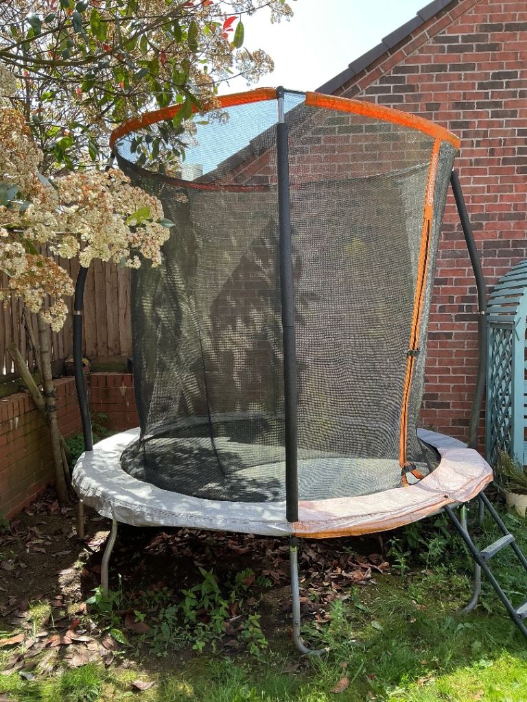 FREE - Sportspower Sport-Pro 8ft Trampoline With Folding Enclosure and Ladders