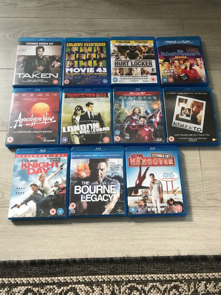 Eleven various blue ray DVDs 