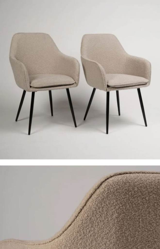 Brand new 2 Upholstered Armchairs boucle 