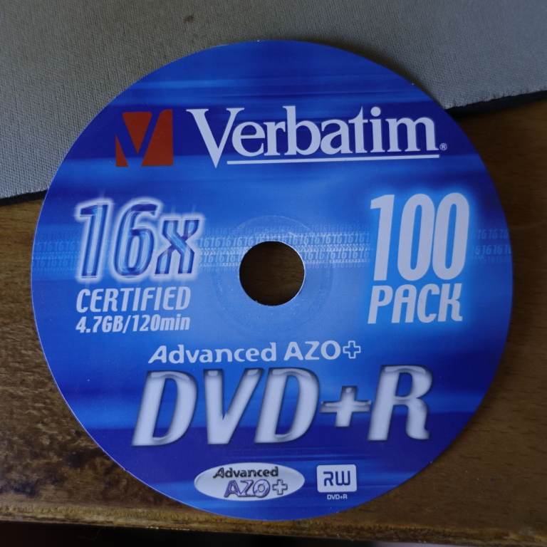 Verbatim 16x DVD+R Advanced AZO+ 4.7GB/120min – 100 Pack Spindle