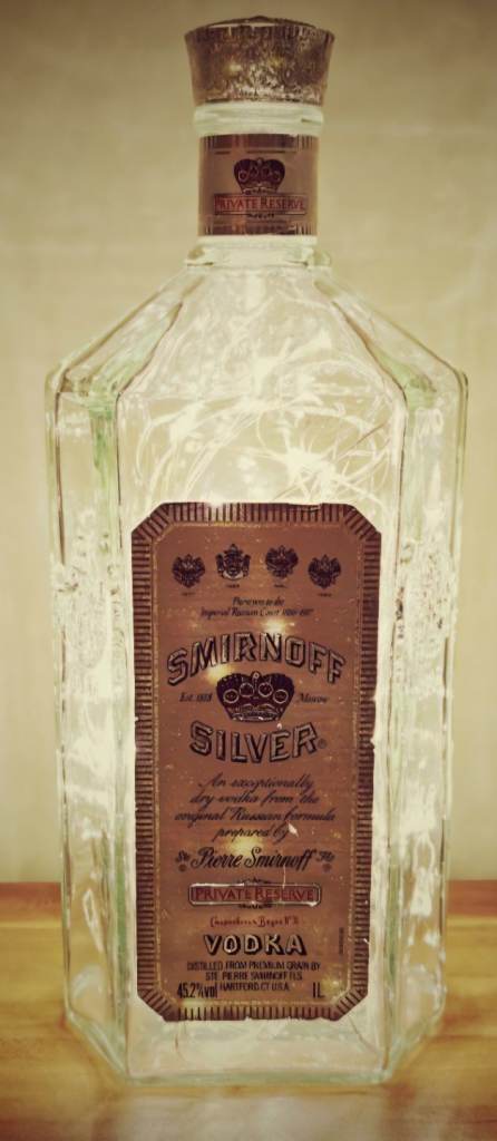 Vintage smirnoff silver vodka LED bottle light