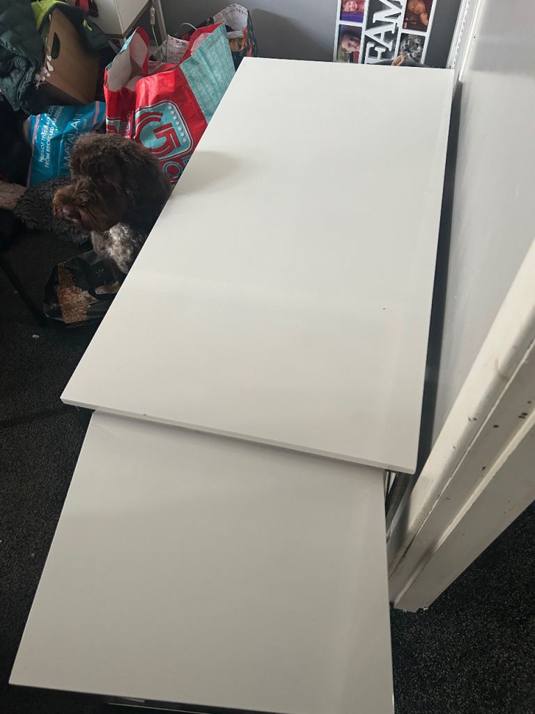 White & Chrome Nest of Tables – Good Condition