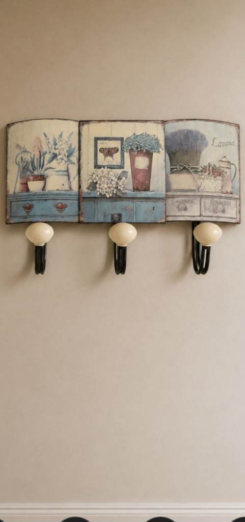 New unused Vintage-Style Metal Wall Coat Rack