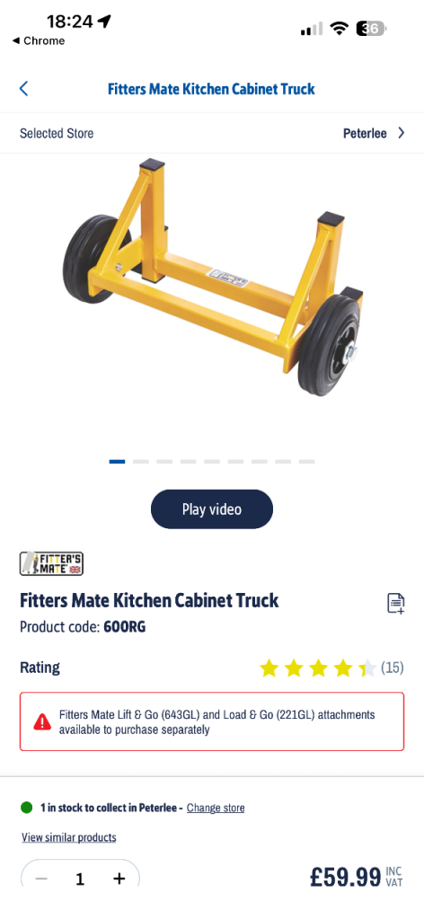 Fitters Mate Kitchen Cabinet Truck – Excellent Condition