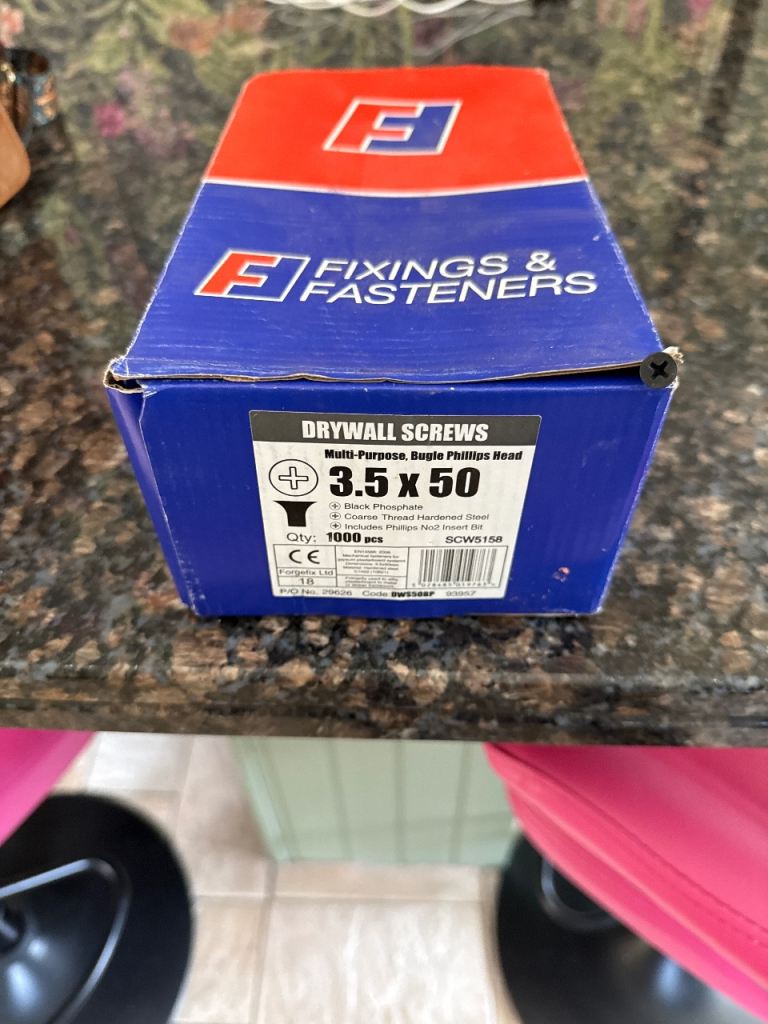 Fixings & Fasteners Drywall Screws 3.5 x 50mm - Box of 1000