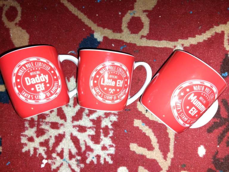 Christmas elf mugs